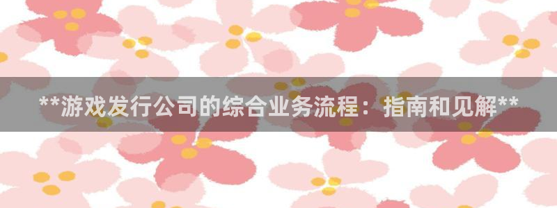 门徒娱乐平台登录地址在哪：**游戏发行公司的综合业务流程：指南和见解**